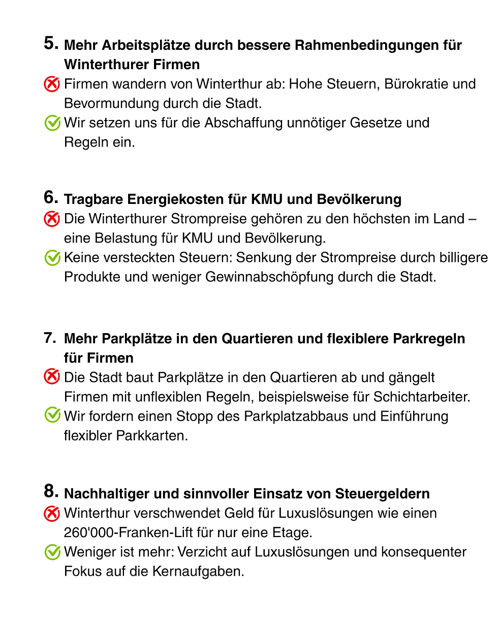 Für mehr Vernunft in der Stadt Winterthur – SVP wählen!