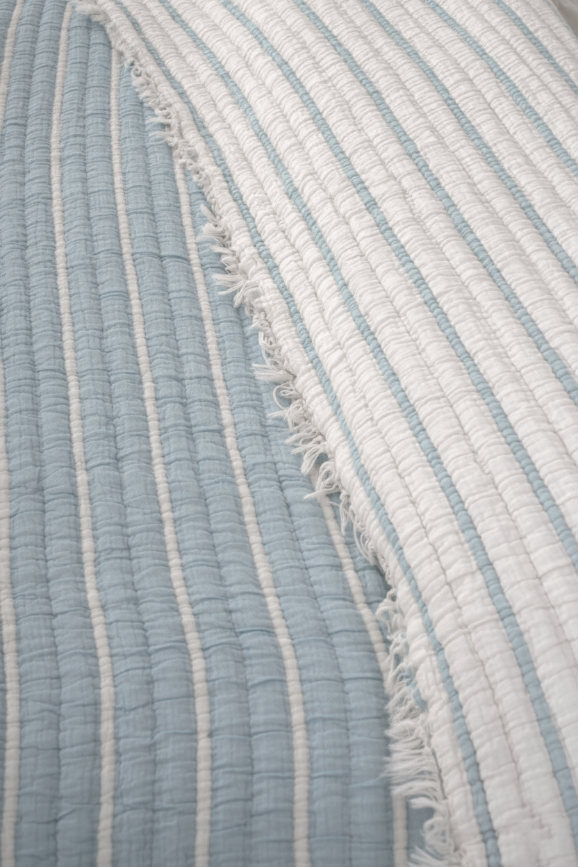 Küçük resim: 4 katlı multi müslin dolgulu yatak örtüsü; %100 pamuk, nefes alabilen ve çift ta