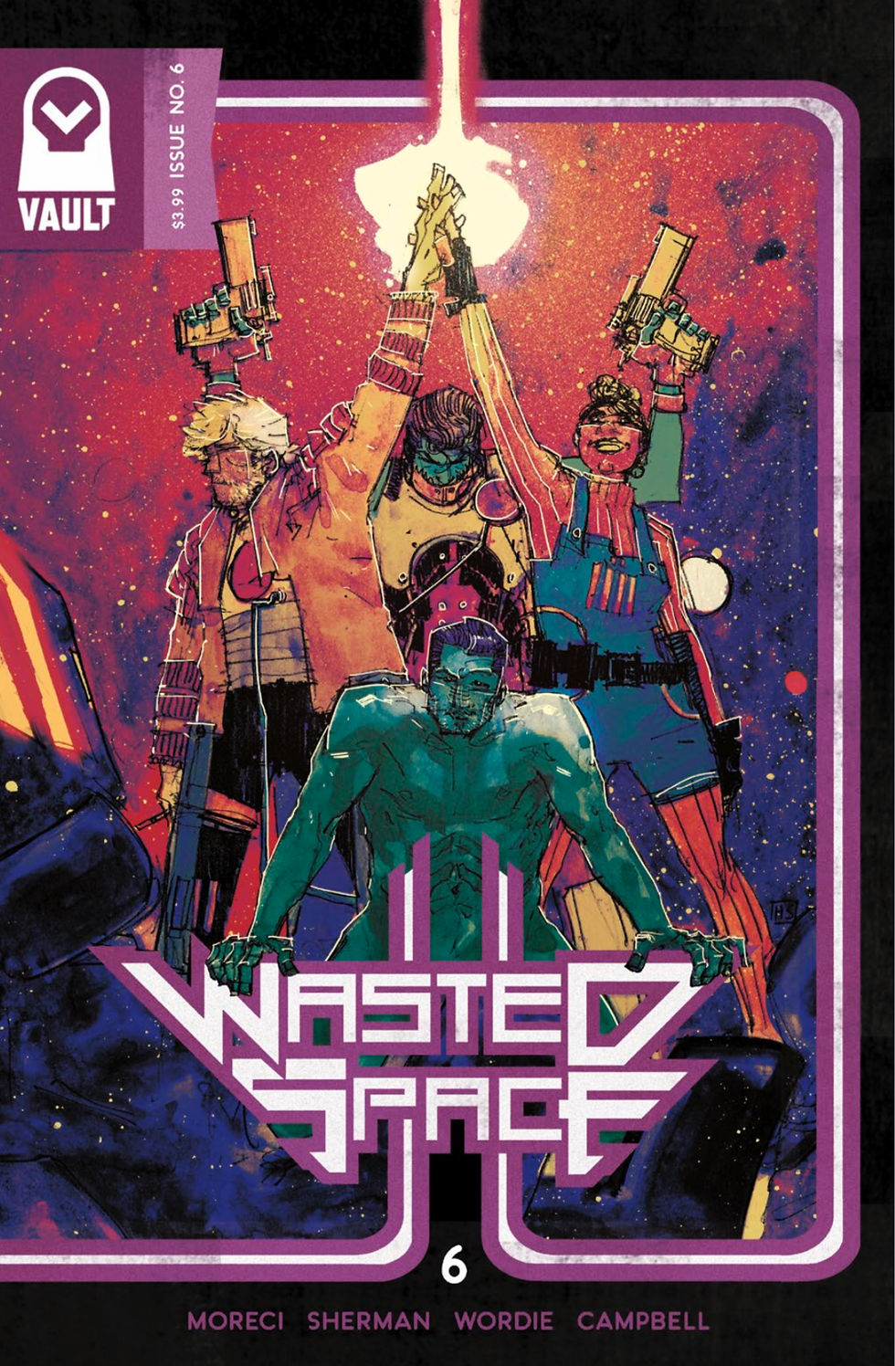 Wasted Space, issue #7, cover, Vault Comics, Moreci/Sherman