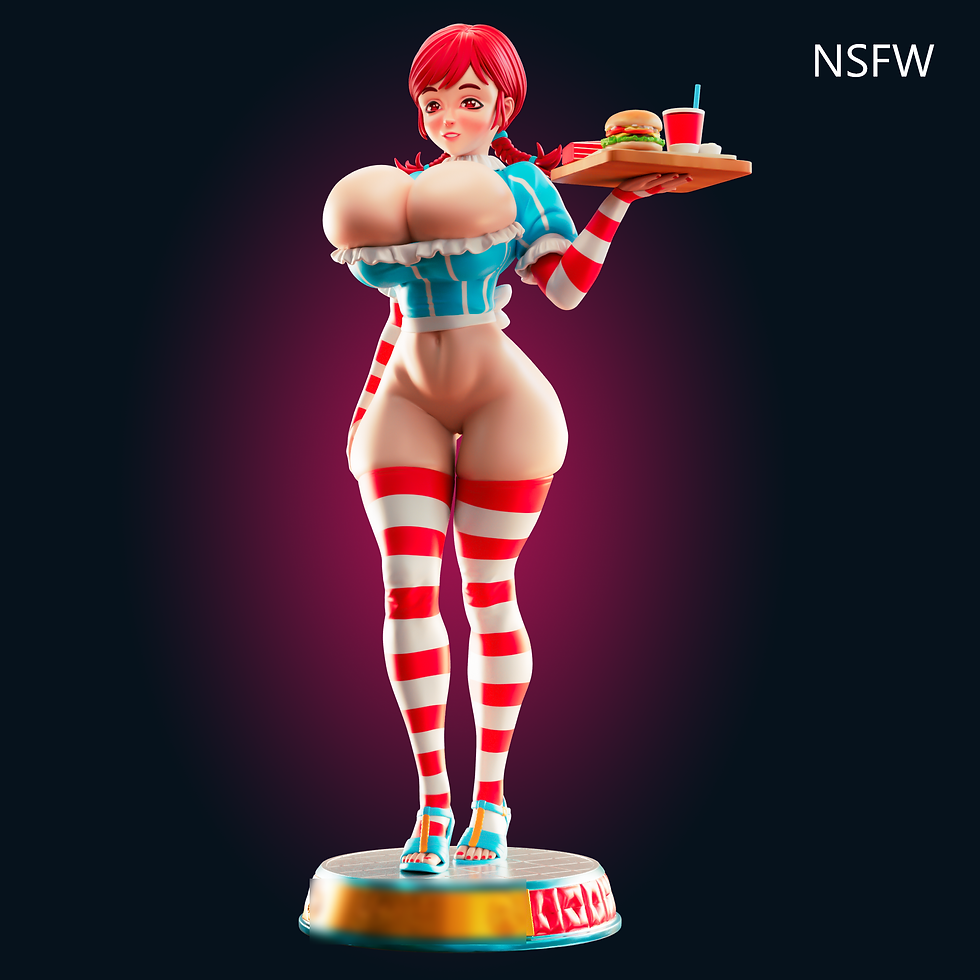 Thumbnail: Wendy's Mascot Ultra Thicc SFW, NSFW & FUTA 3D Printed Model