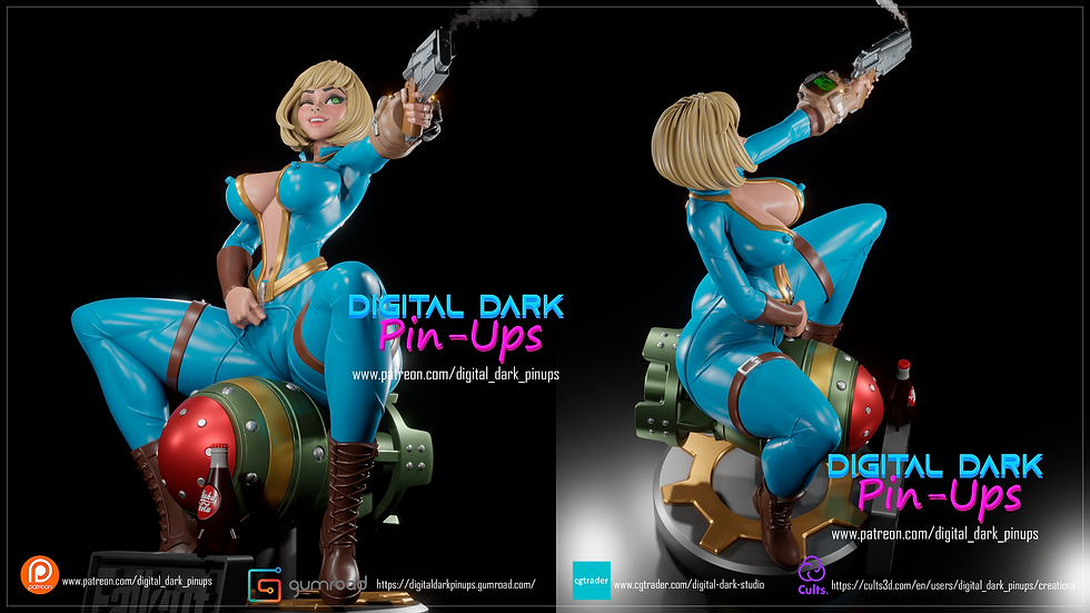 Thumbnail: Vault Girl Fallout SFW & NSFW 3D Printed Model