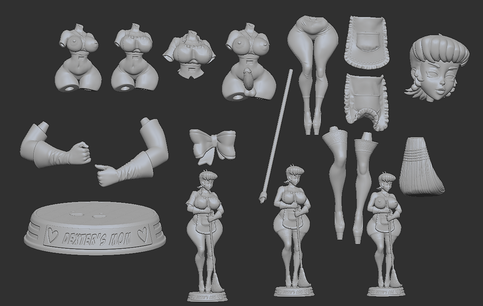 Thumbnail: Dexter's Mom  SFW, NSFW & FUTA 3D Printed Model