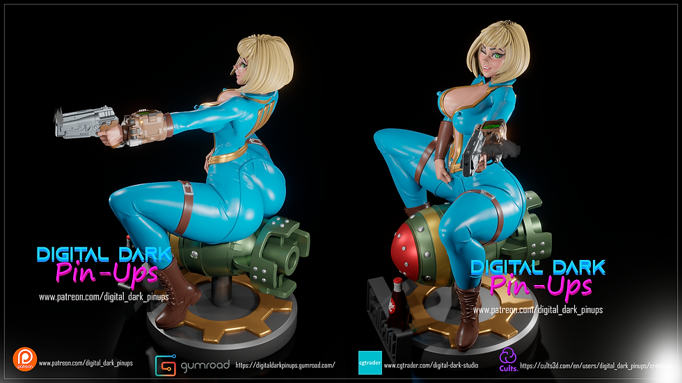 Thumbnail: Vault Girl Fallout SFW & NSFW 3D Printed Model