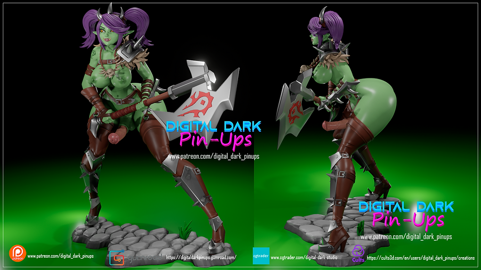 Thumbnail: Orc Girl FUTA 3D Printed Model