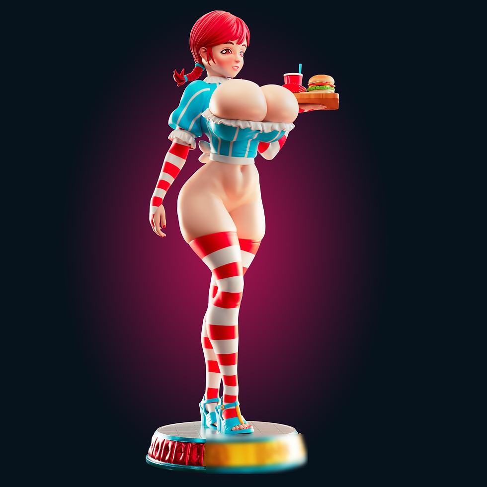 Thumbnail: Wendy's Mascot Ultra Thicc SFW, NSFW & FUTA 3D Printed Model