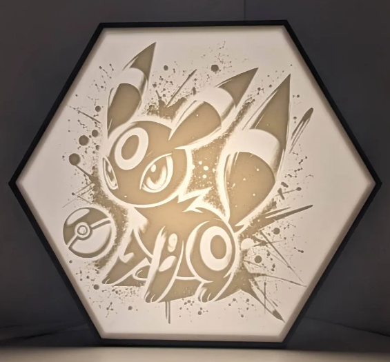 Umbreon Hex Lithophane Lamp