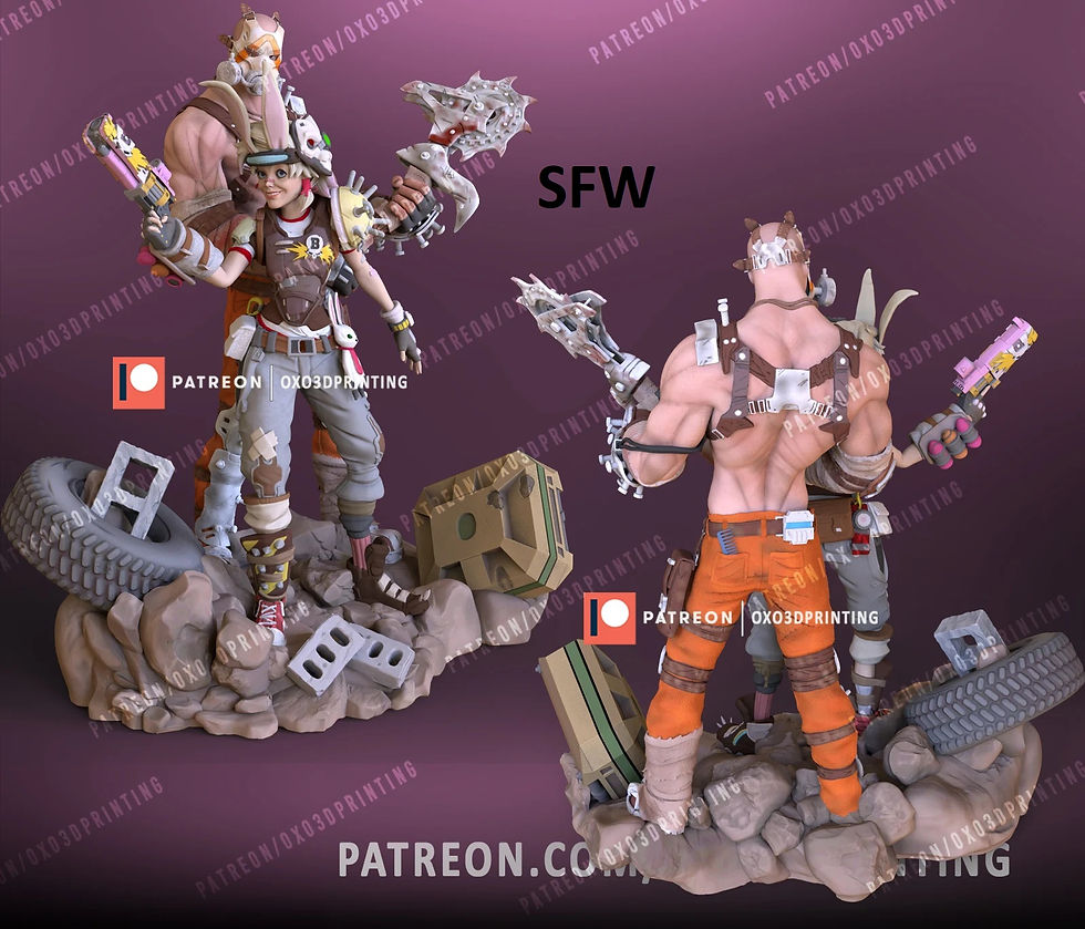 Thumbnail: Tiny Tina & Krieg from Borderlands 2 Diorama 3D Printed Figure