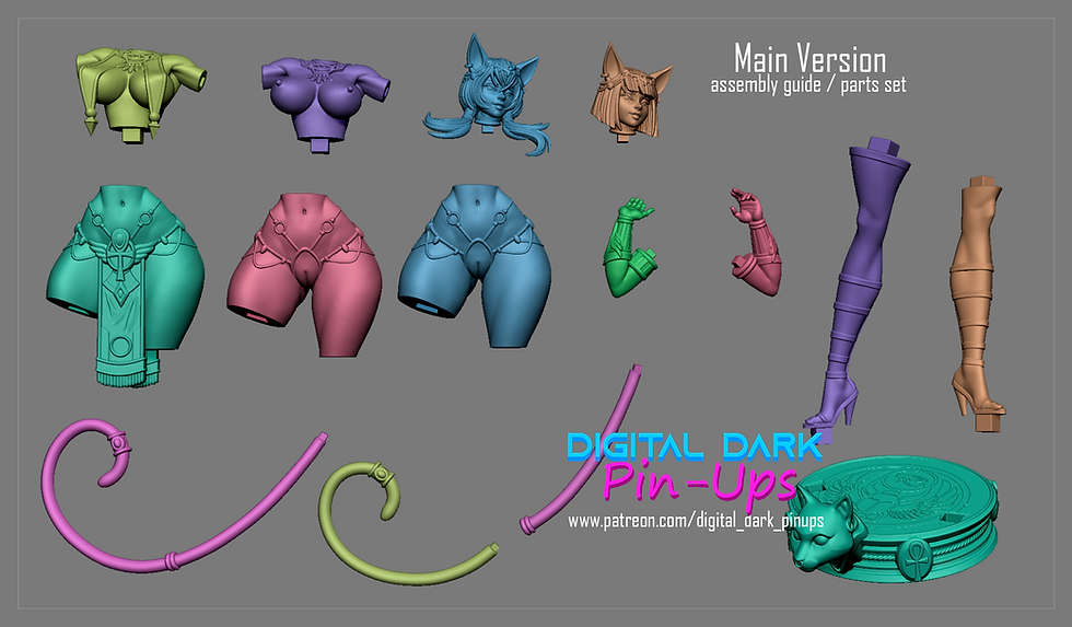 Thumbnail: Egyptian Catgirl SFW & NSFW 3D Printed Model