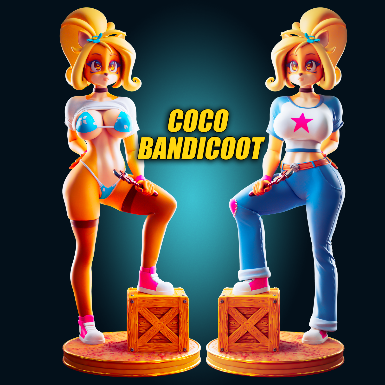Coco Bandicoot SFW, NSFW & FUTA 3D Printed Model