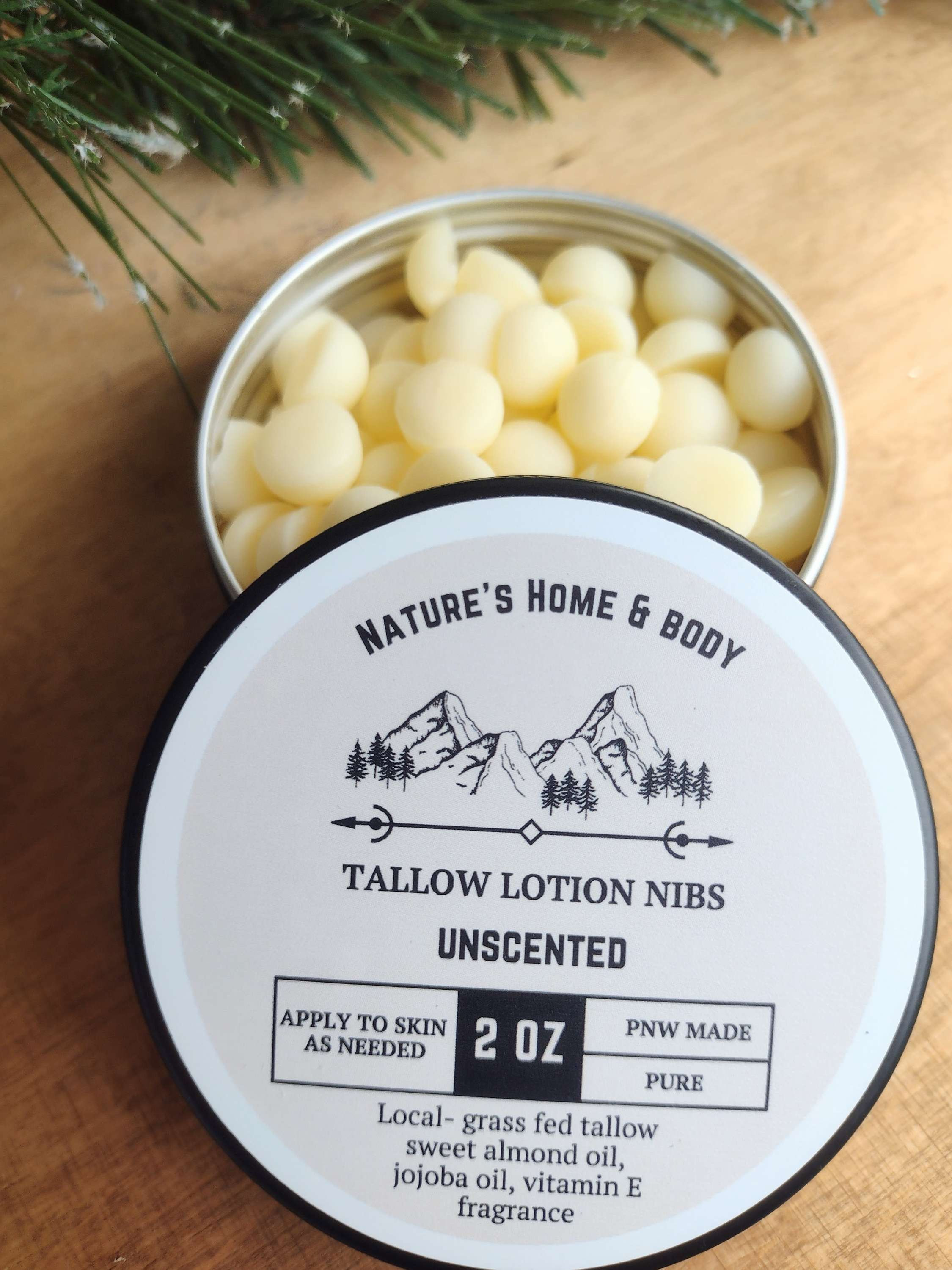 Unscented Tallow lotion nibs