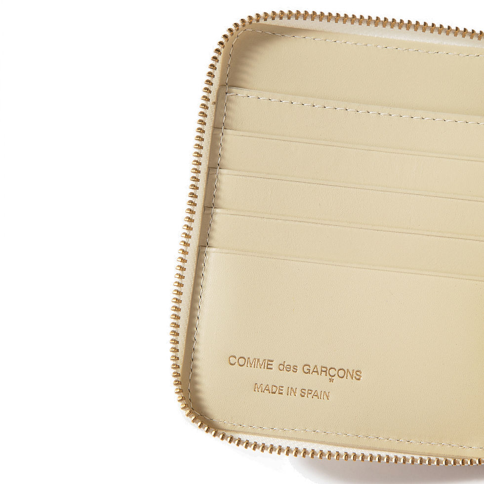 Thumbnail: CDG Embossed Line Wallet - Ecru / SA210E Comme des garcons shop online luxury wallet fashion karybu tinos