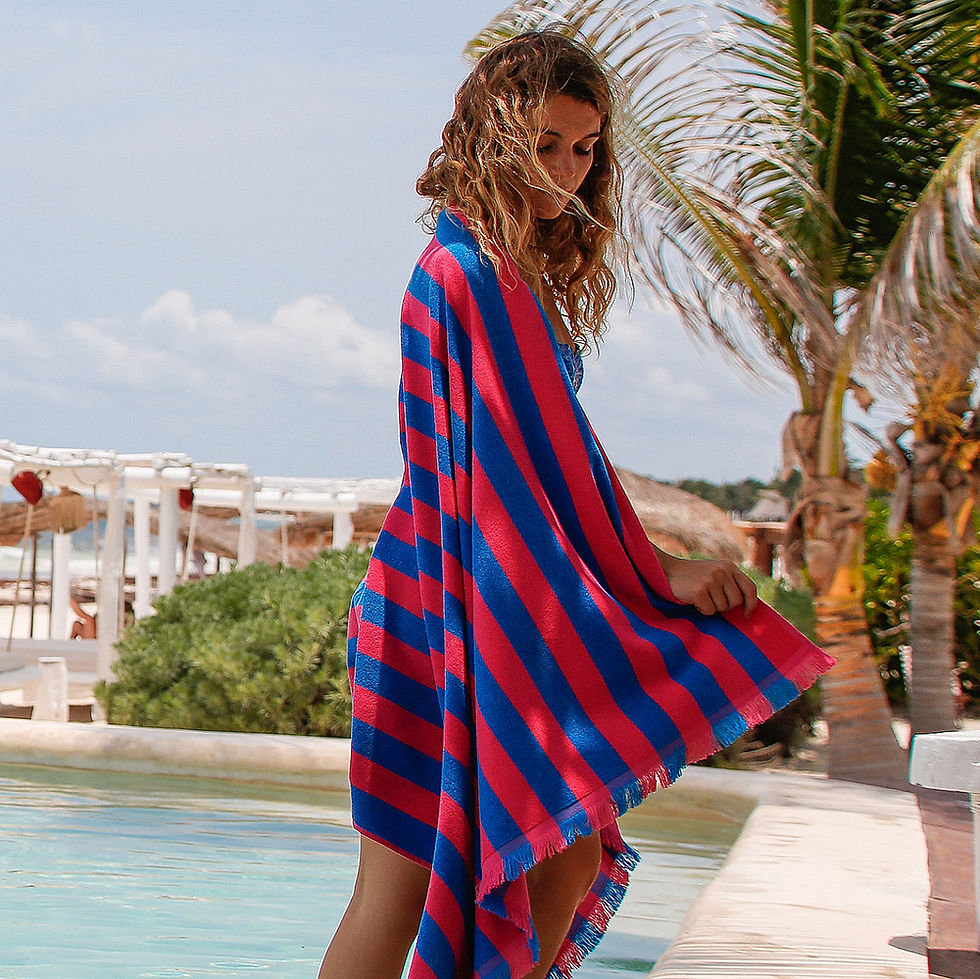 Thumbnail: Maris Azure Beach Towel Green Petition Luxury fashion Karybu concept store shop online