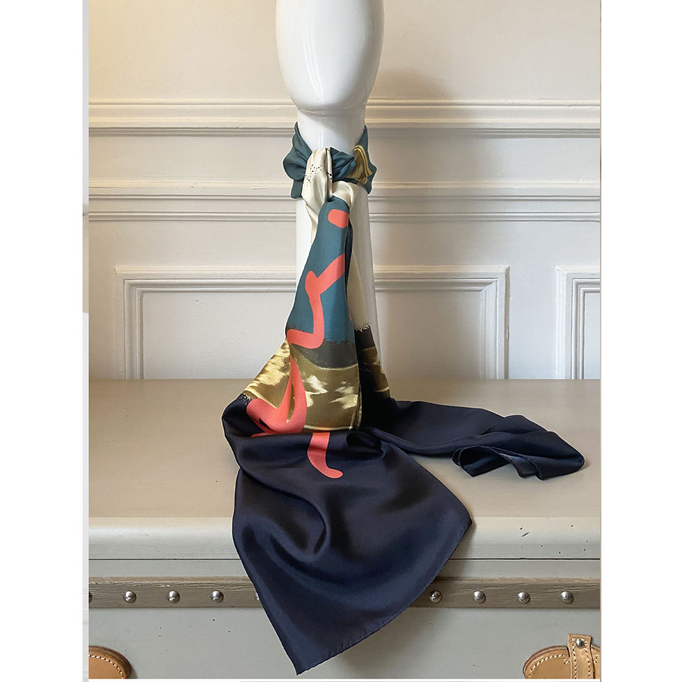 Thumbnail: 100% Silk Foulard - Plume 200 x 65 cm Be Parisian Luxury fashion Karybu shop online