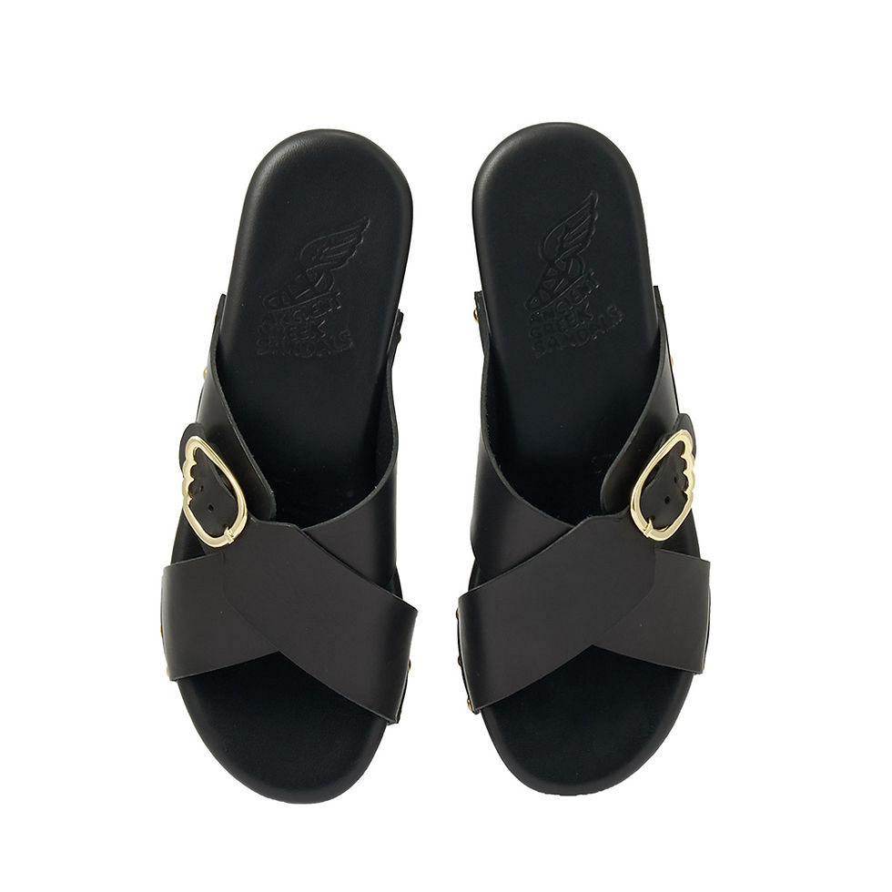 Marilisa Clog - Black Ancient Greek sandals karybu shop online luxury fashion