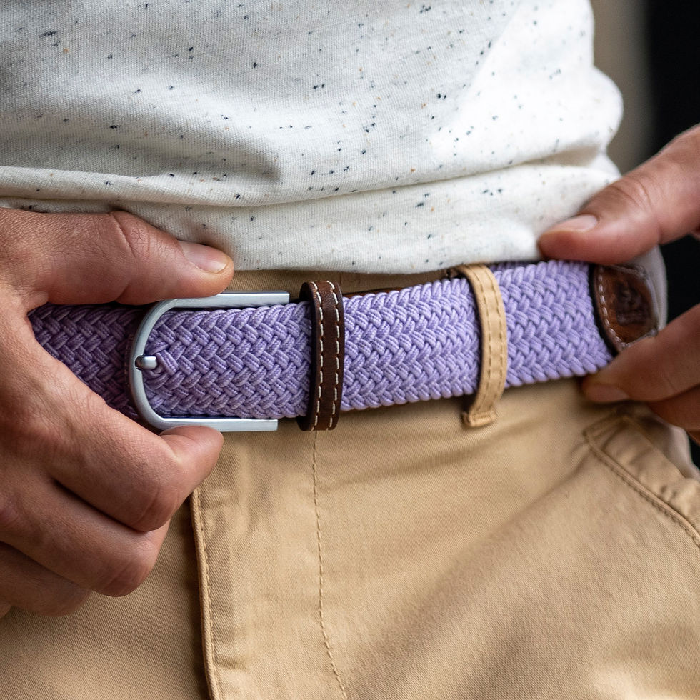 Thumbnail: Elastic Woven Belt Lavender Billybelt karybu shop online luxury fashion men