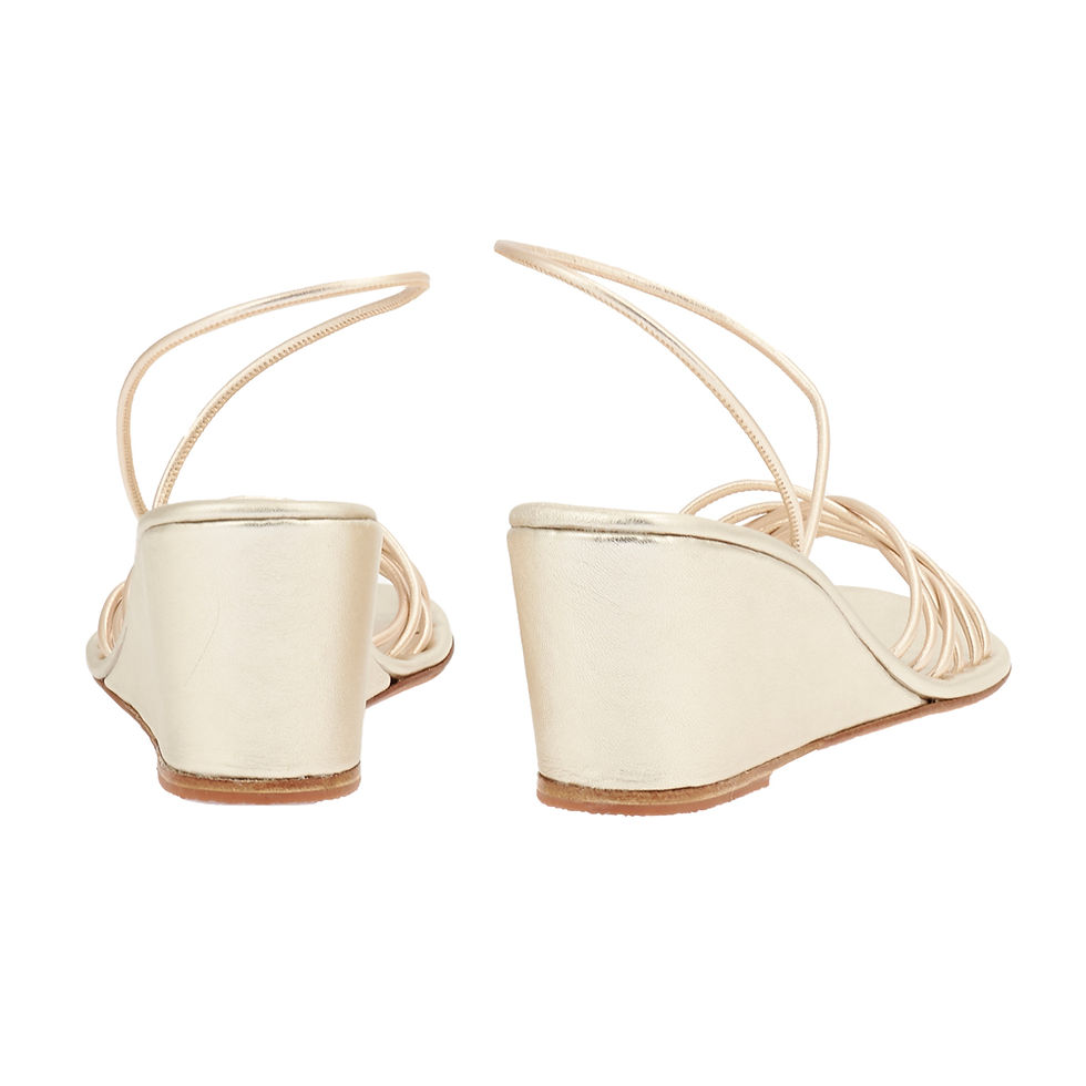 Thumbnail: Vasilisa Mid Wedge Sandals - Platinum Ancient Greek sandals karybu shop online luxury fashion