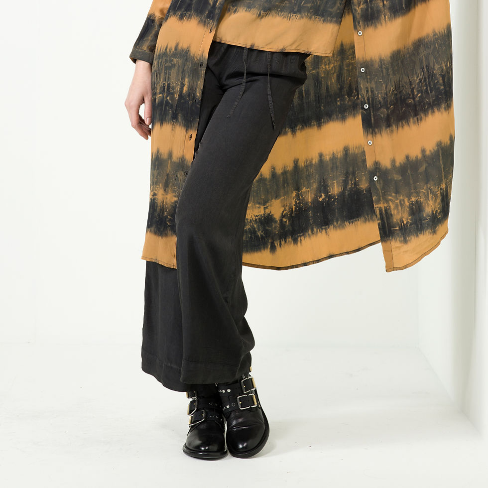 Thumbnail: Nous Pants Molly Enzyme Wash - Blackish ethical luxury high end fashion karybu shop online