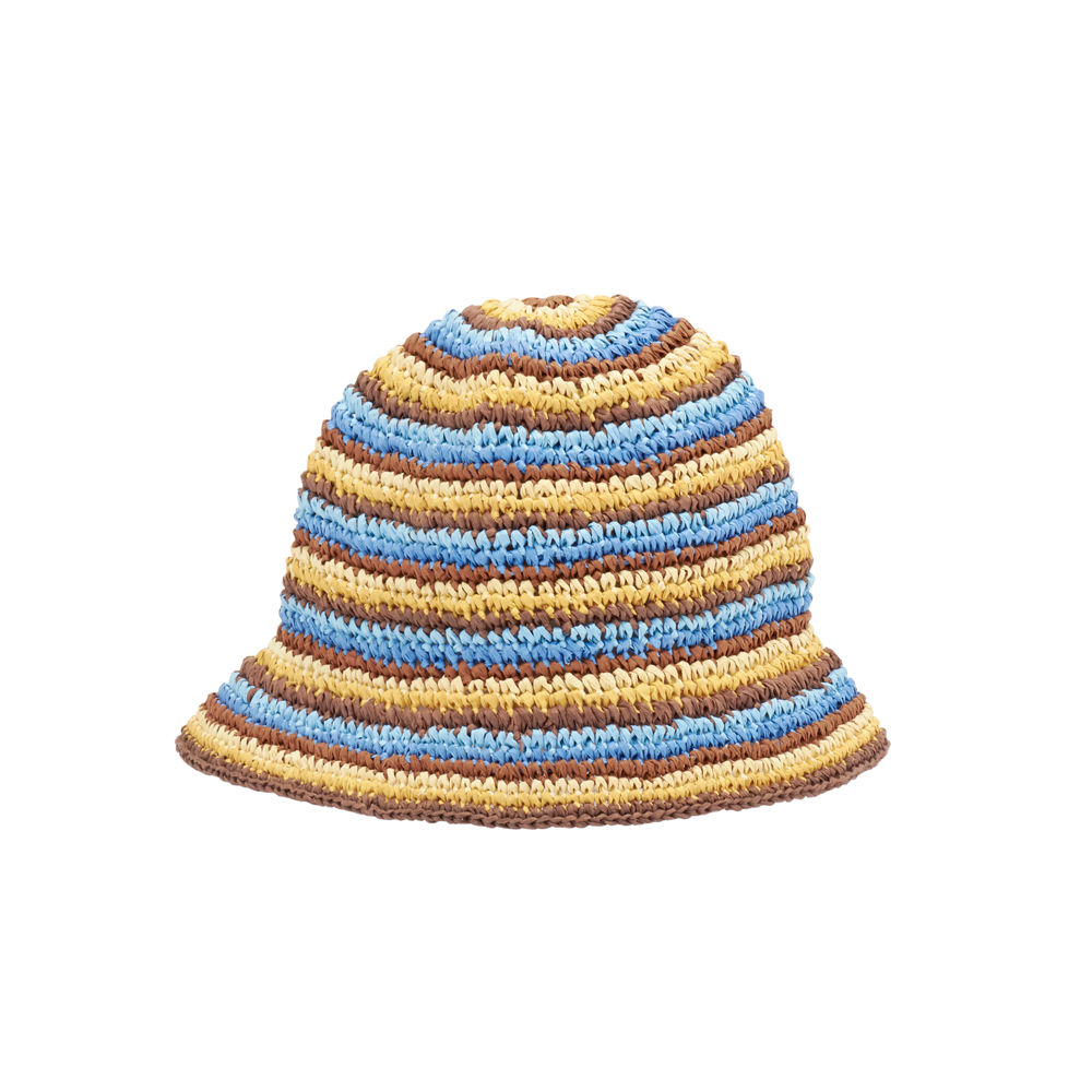 Lucy Bucket Hat - Blue/Tan - Lucy Williams x AGS Ancient Greek sandals karybu shop online luxury fashion