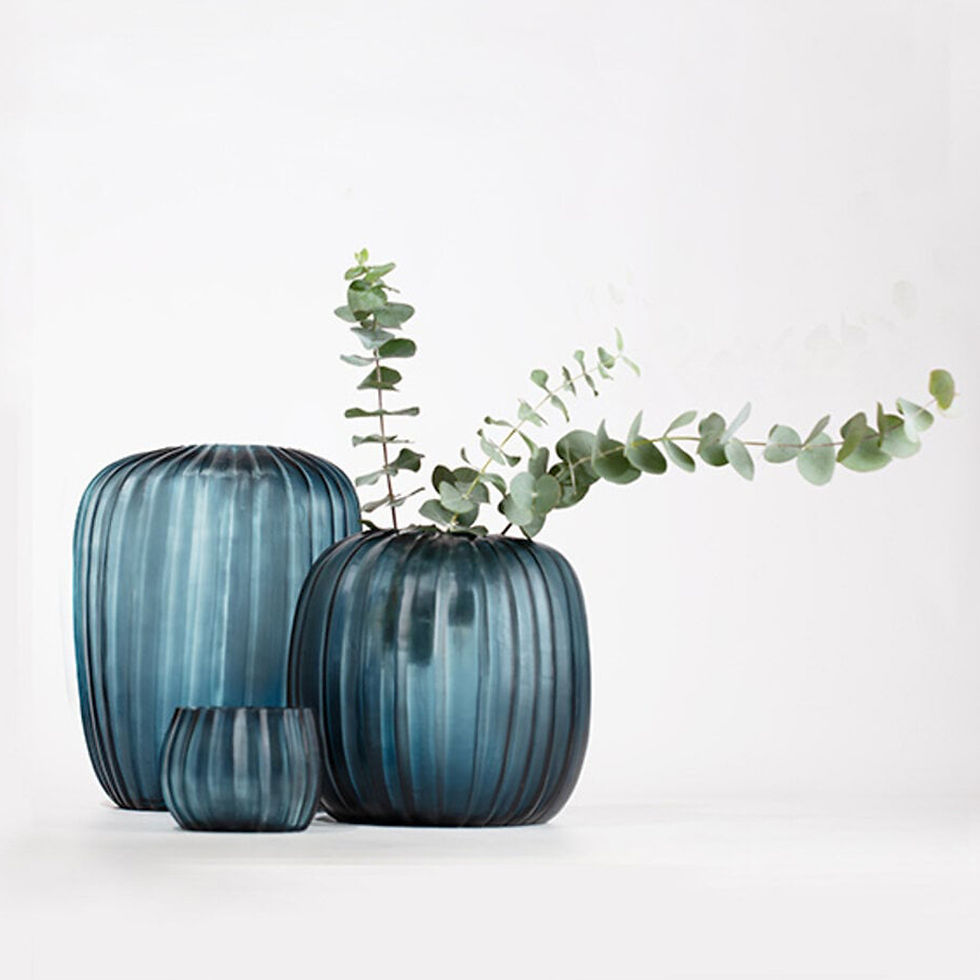 Thumbnail: Guaxs Vase Manakara Tall Ocean Blue/Indigo luxury interior furniture Tinos shop online karybu
