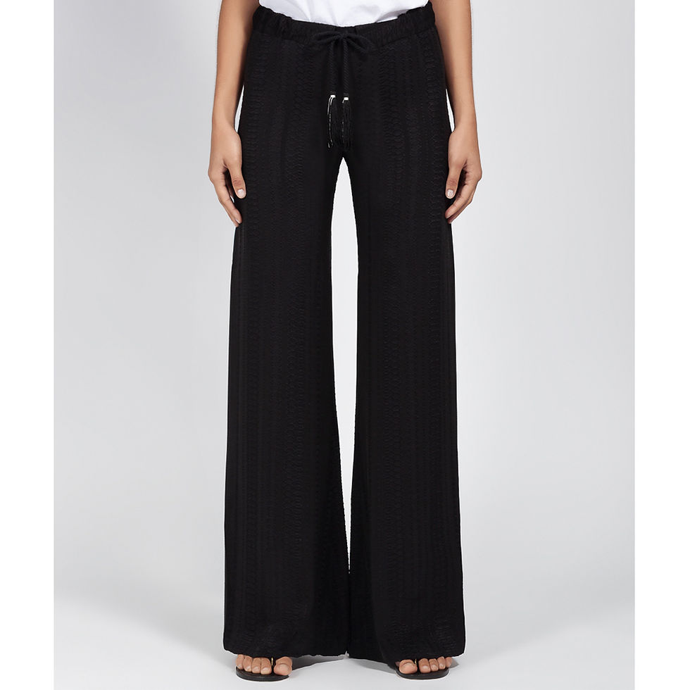 Thumbnail: Zeus & Dione - Alcestes Signature Textured Silk Trousers Black luxury fashion spring summer resort collection 19 shop online