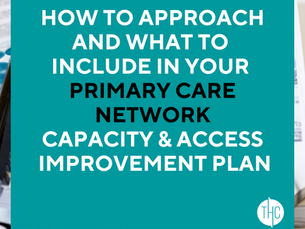 How to approach and what to include in your Primary Care Network Capacity & Access Improvement Plan