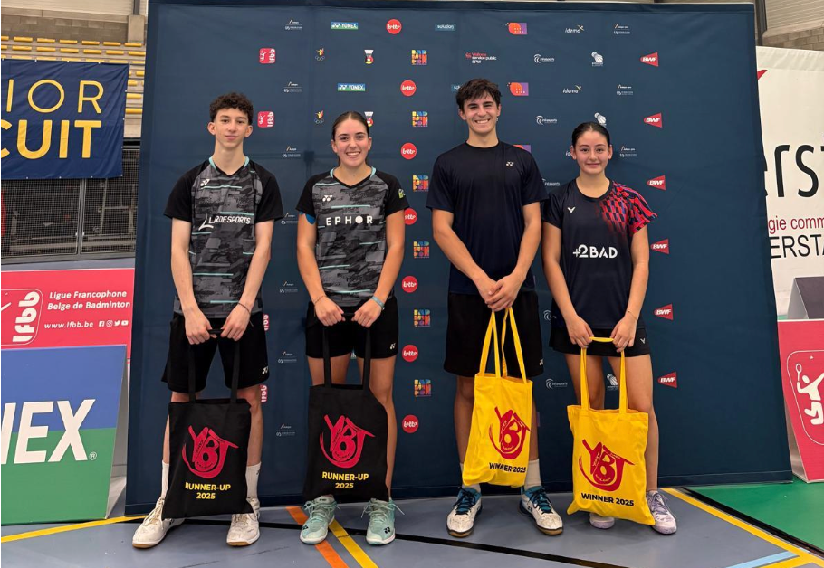 Tout sourires - Timéo Bourgin et Marjolène Raffin, en Or a l'U19 de Belgique. ©DR