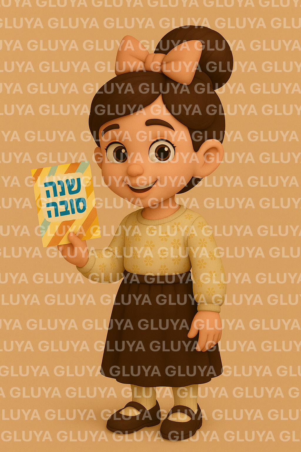 ילדה וכרטיס שנה טובה