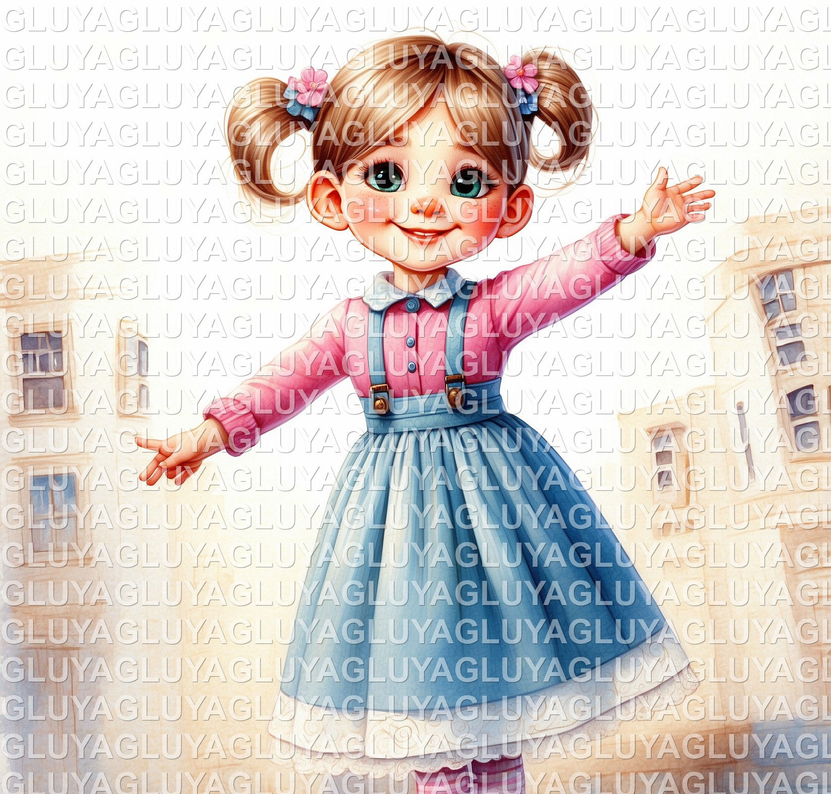 ילדה סט תכלת ורוד