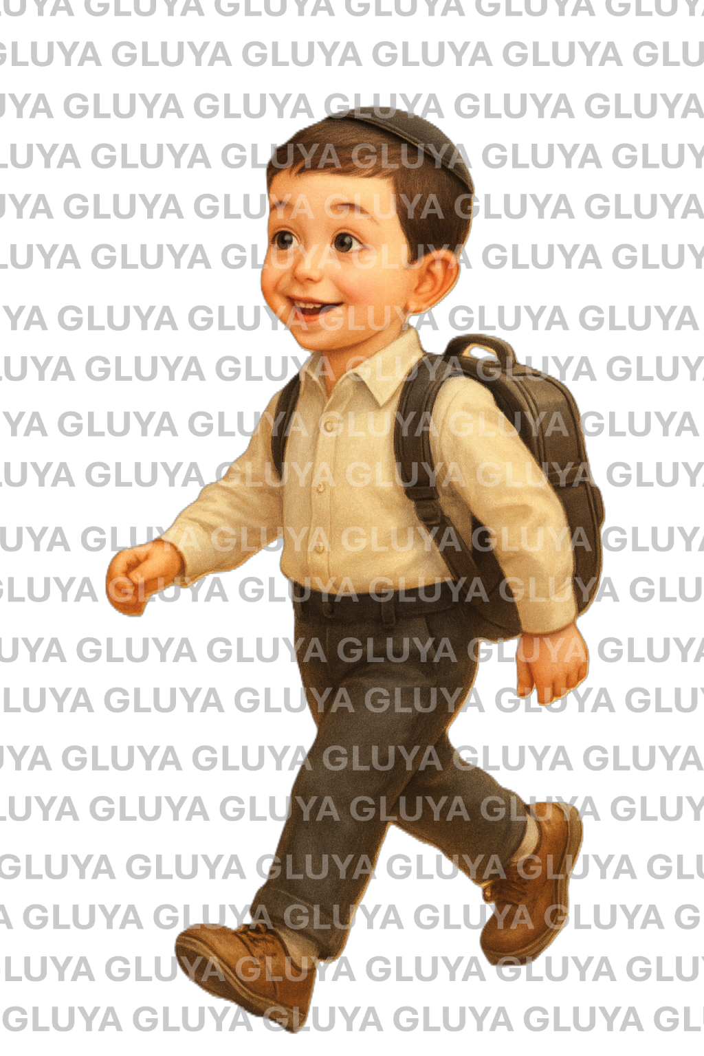 ילד הולך לתלמוד תורה- רקע שקוף