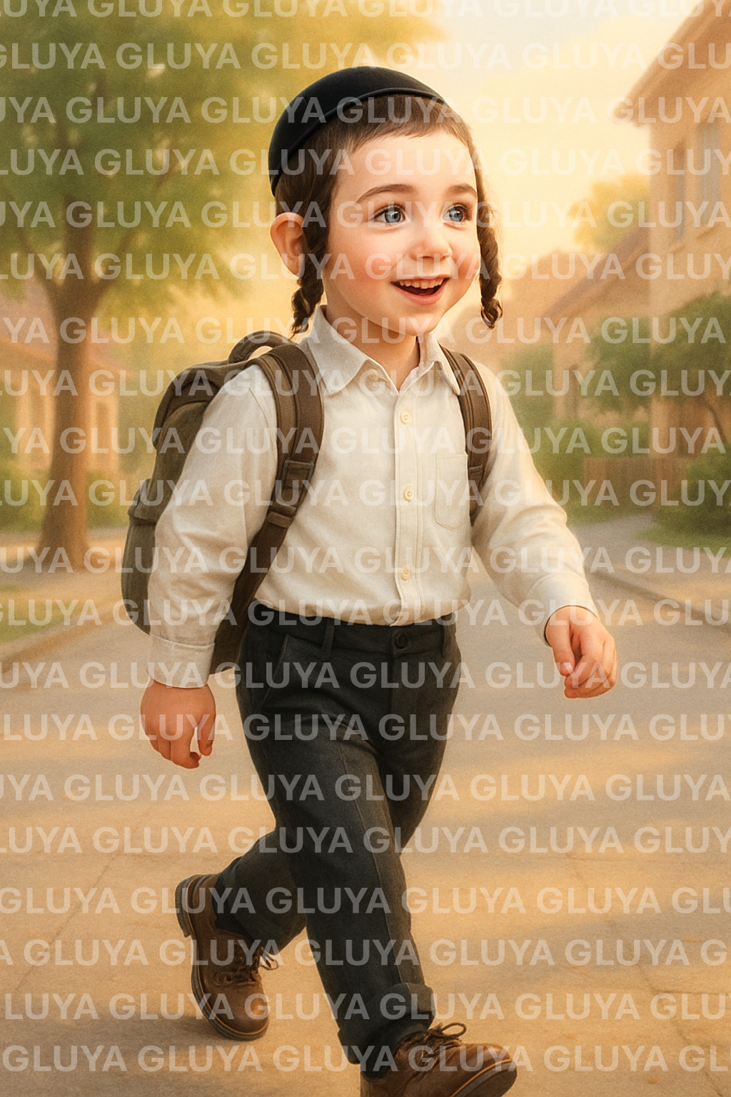 ילד הולך לתלמוד תורה