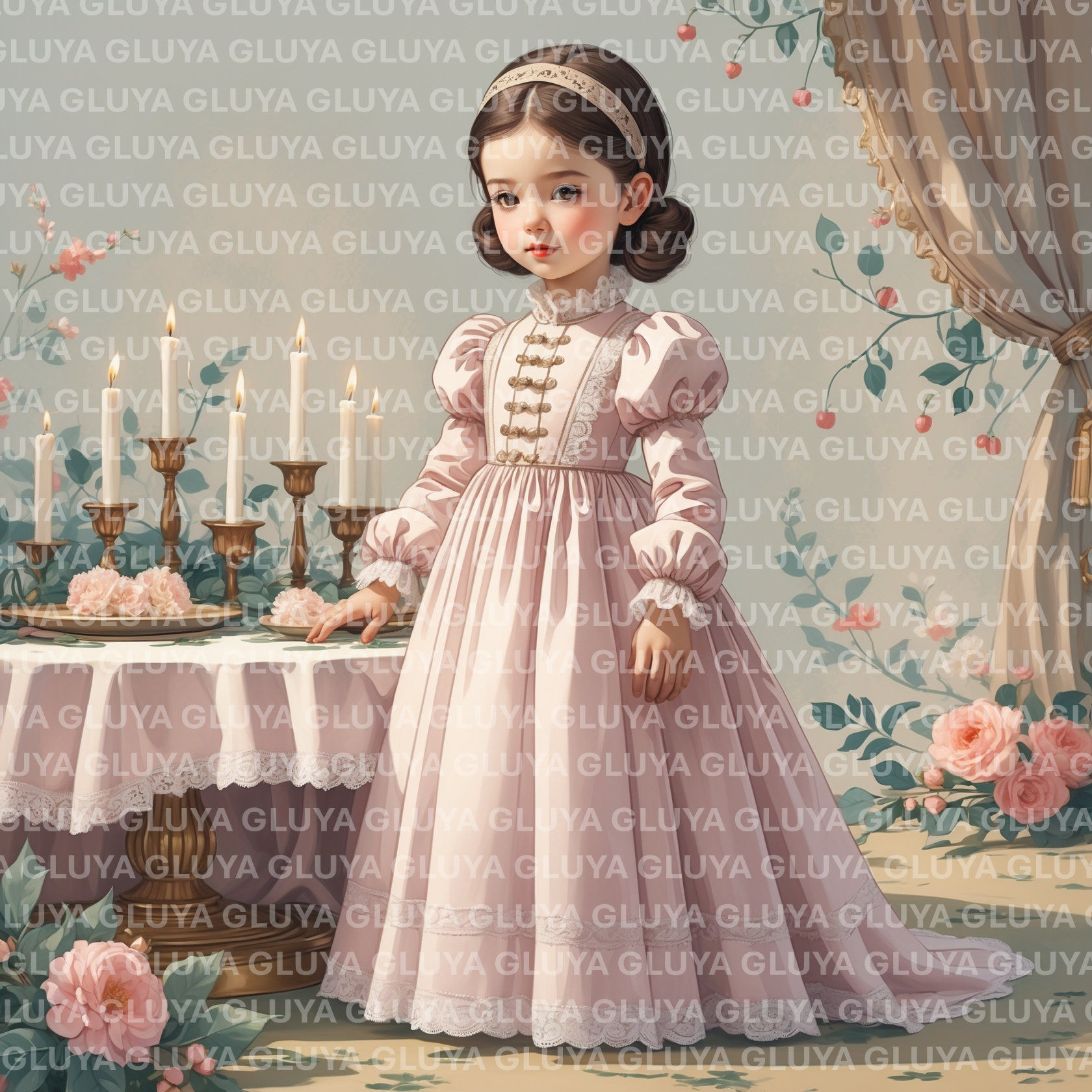 ילדה ושולחן חגיגי