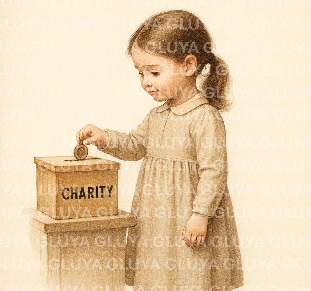 ילדה נותנת צדקה