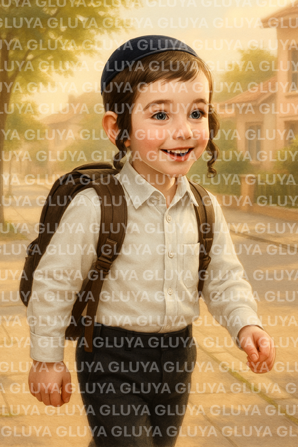 ילד הולך לתלמוד תורה