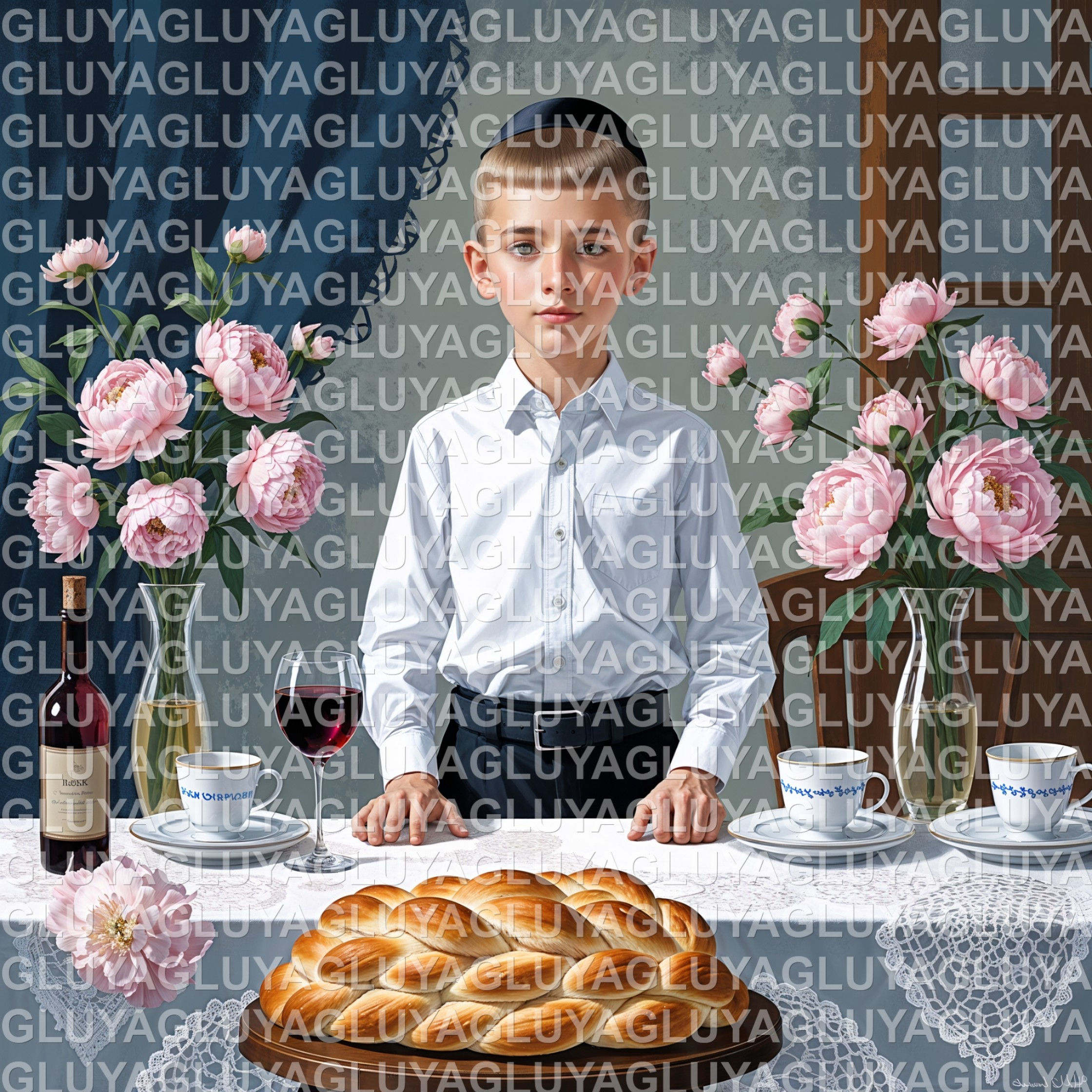 ילד ושולחן חגיגי