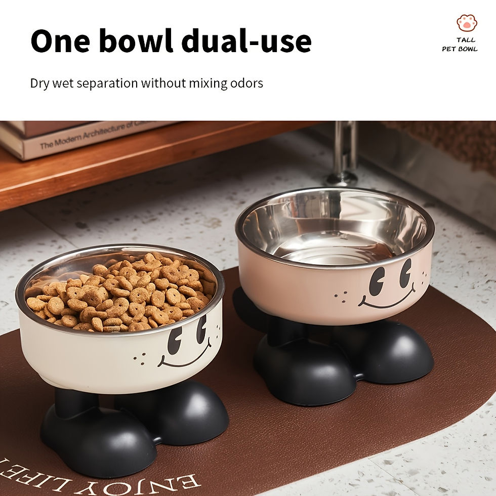 Miniatura: Tigela Elevada para Cachorro e Gato, Aço Inoxidável, Alimentação e Água