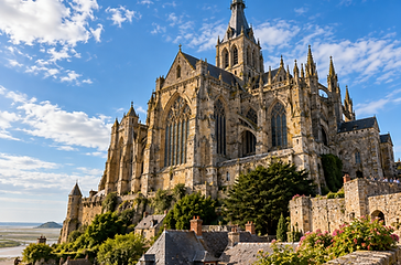 Abadia de Mont Saint-Michel, na Normandia, França