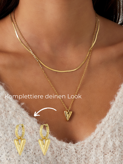 Elegante Damen Halskette Bella Edelstahl Gold & Silber perfekt kombiniert mit den Bella Ohrringen