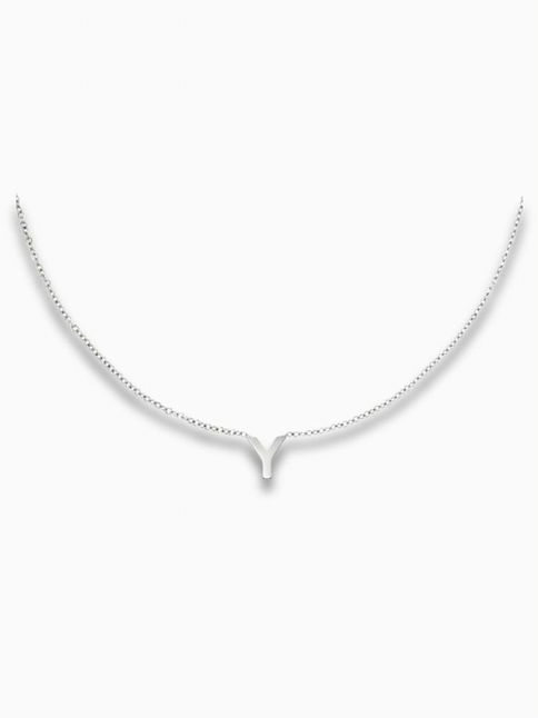 Amirae Kette mit Buchstabe Y Anhänger aus Edelstahl in Silber.