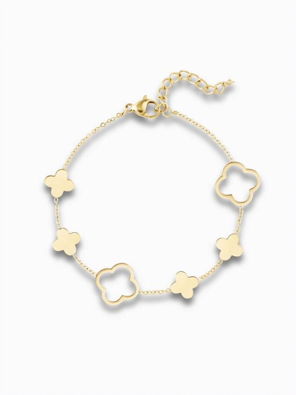 Elara Armband mit Kleeblatt aus Edelstahl in Gold