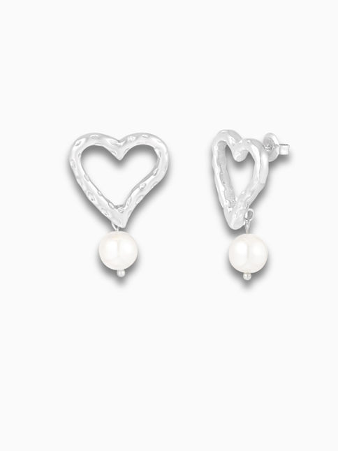 Bela Ohrstecker mit Perle in Silber aus Edelstahl