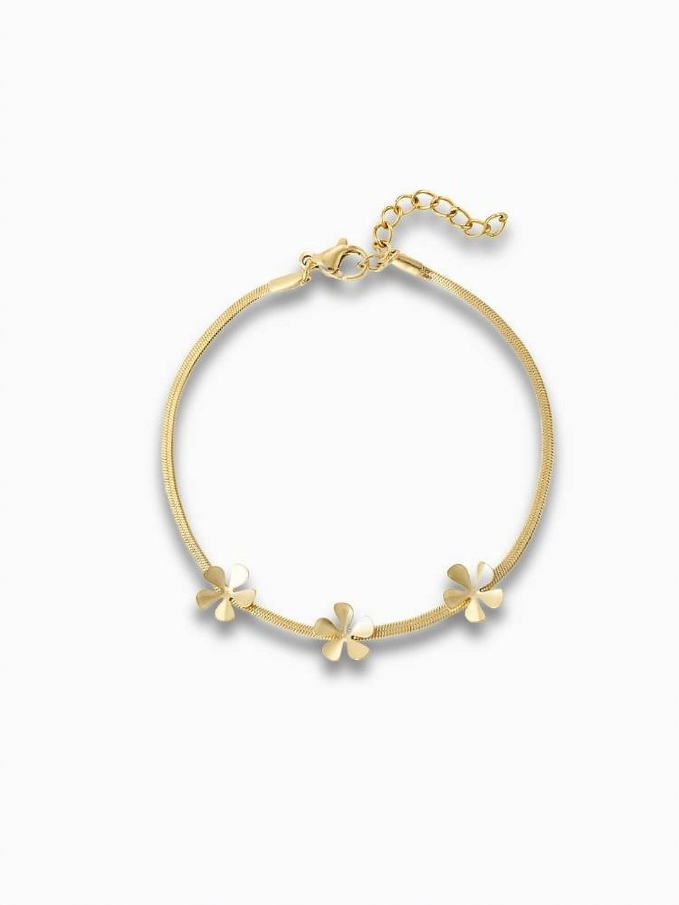 Merisa Blumen Armband aus Edelstahl in Gold.