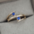 Twisted double gold memorial ring for cremation ashes and hair