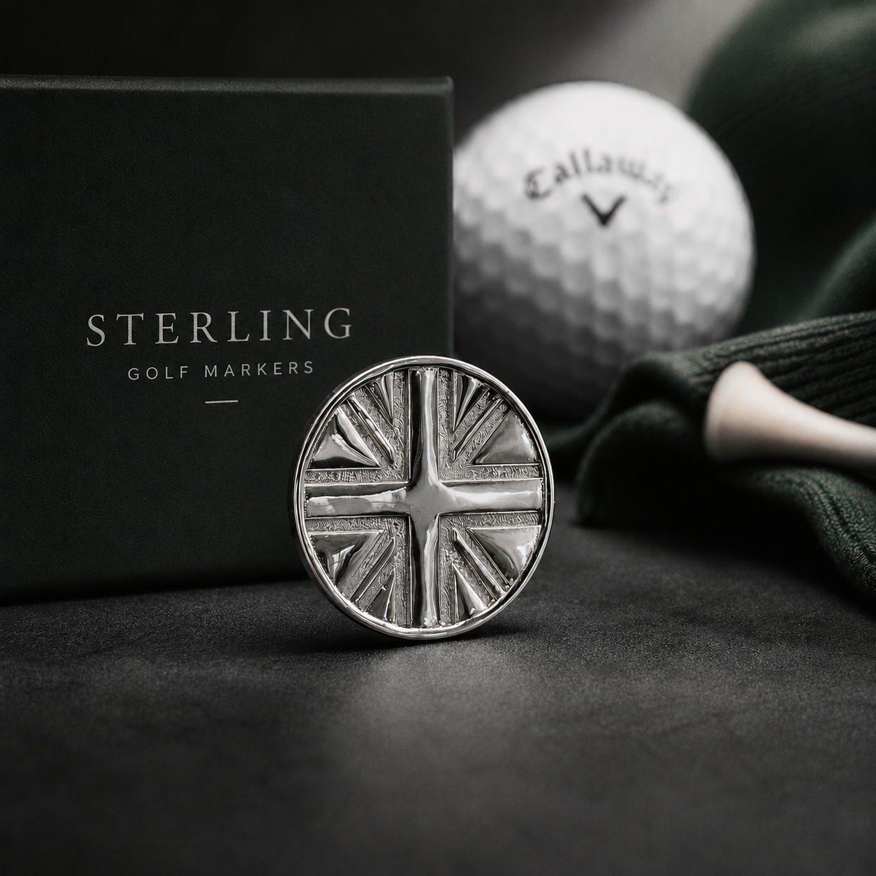 Union Flag Sterling Silver Golf Ball Marker Uk