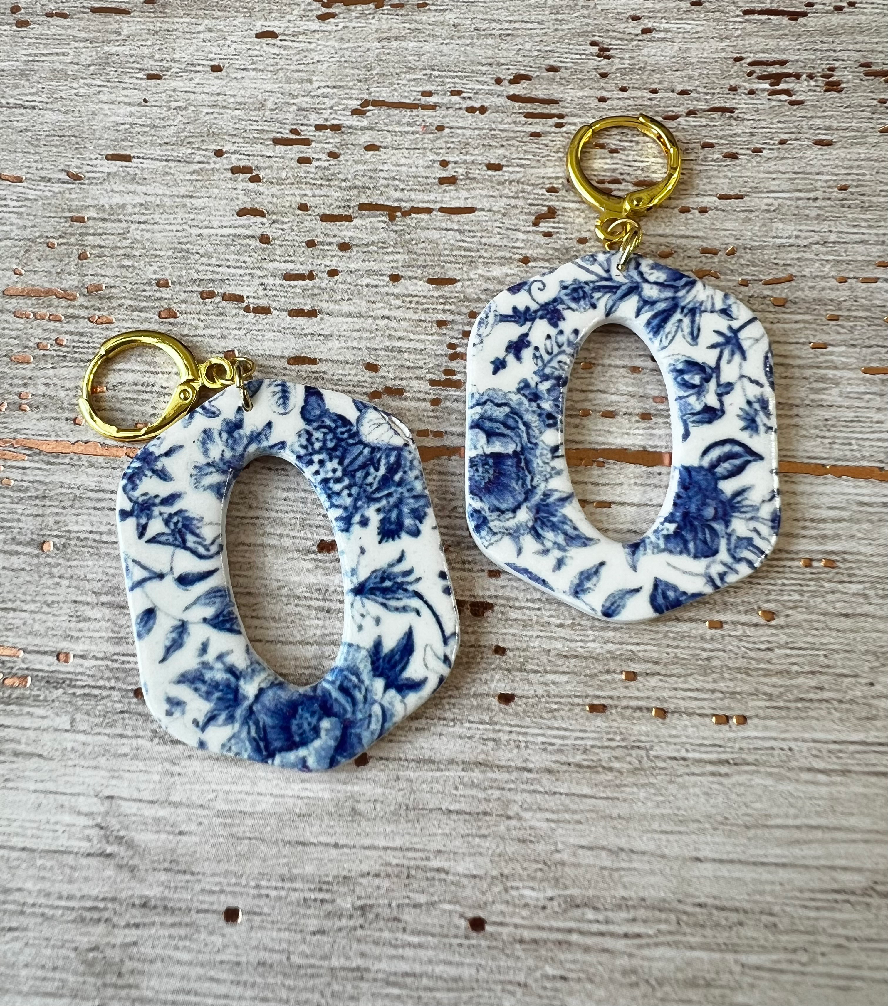 Blue & white Dangle