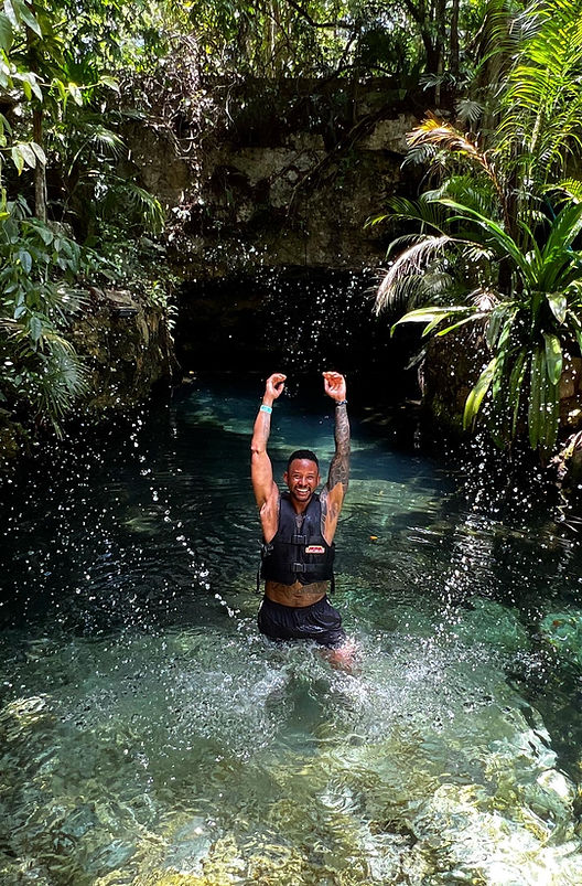 Darren in the cenote.