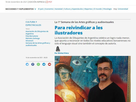Nota a Página 12 sobre 1ª Semana de las Artes gráficas y audiovisuales
