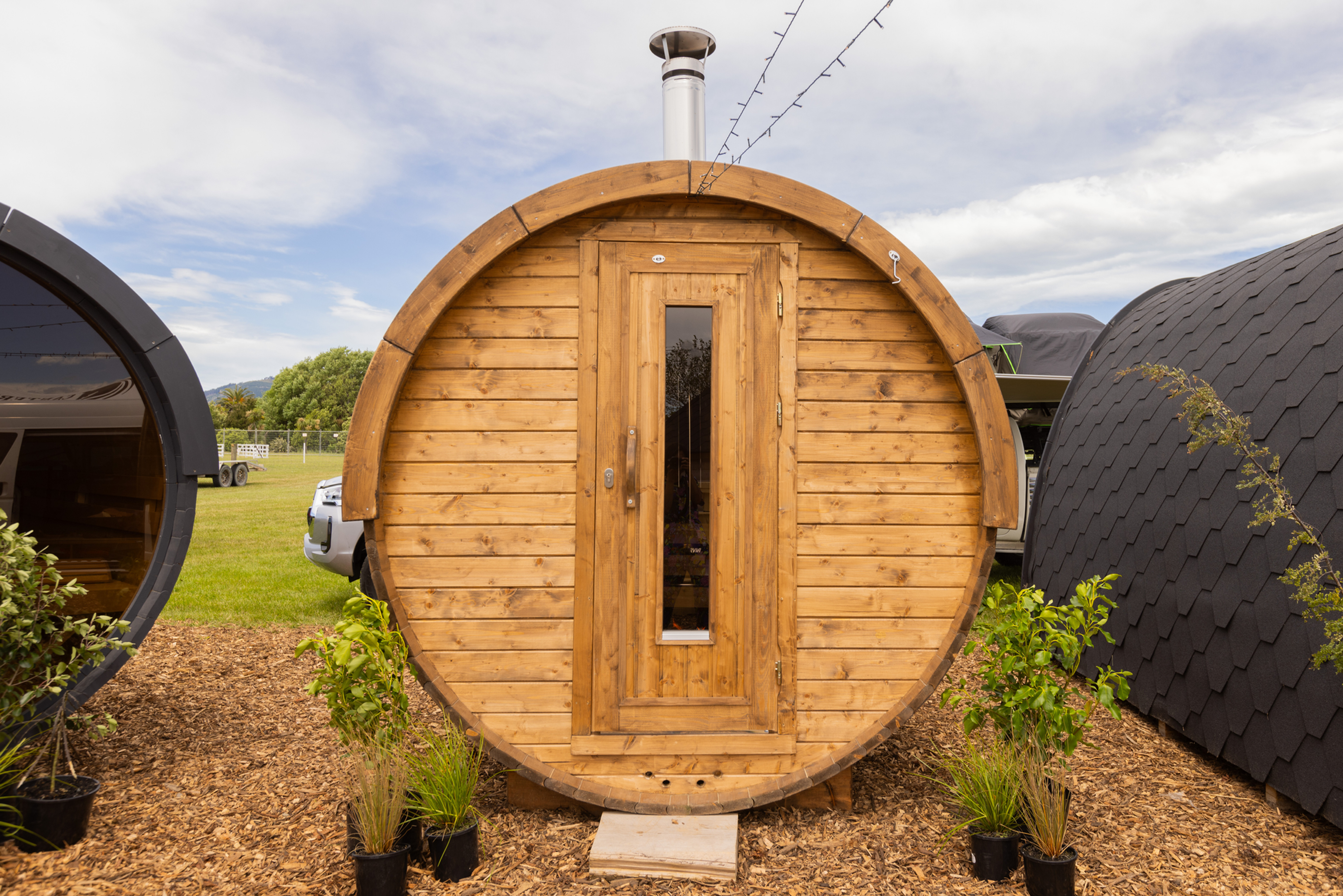 Nordic Classic Sauna Barrel 2 x 2.2m (HALF GLASS)