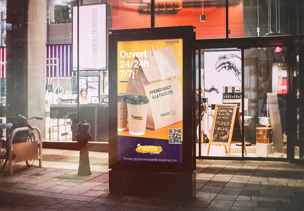 Mock up campagne de pub Palette Académie