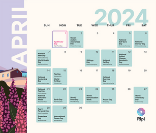 April 2024 social media holiday content calendar