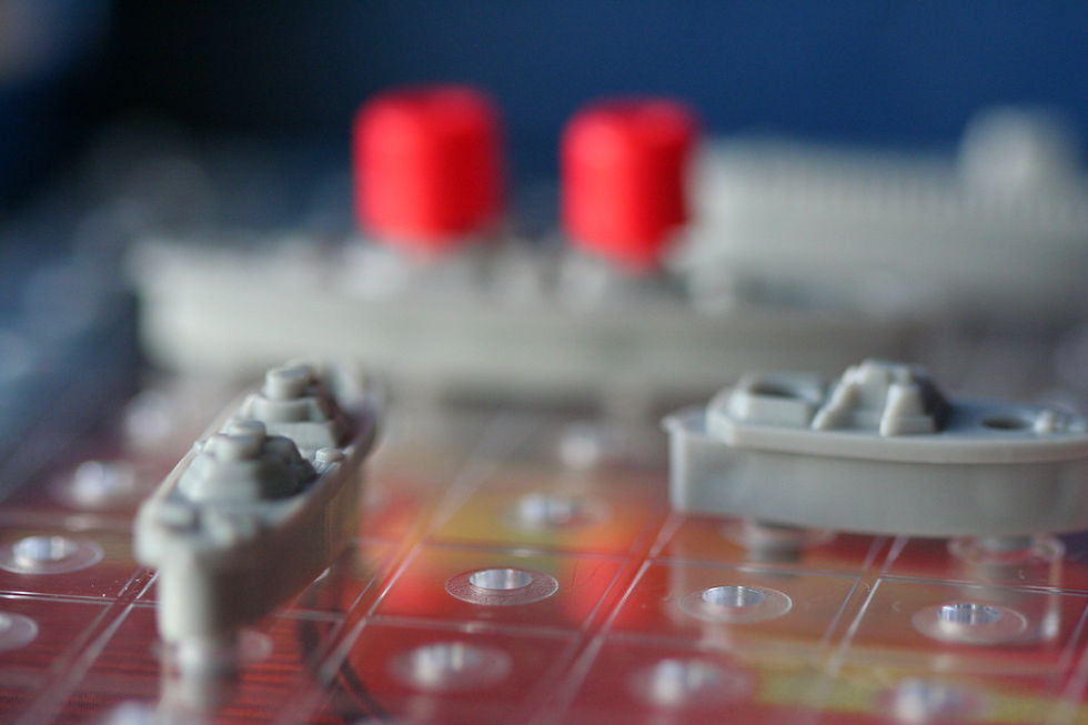 Pieces from the physical board game battleship